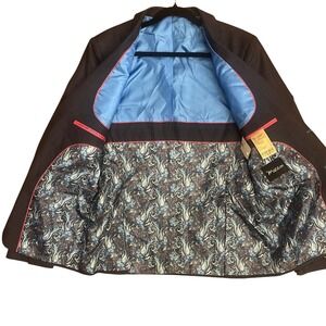 Maceoo Descartes Blazer Mens 40 Navy Blue Windowpane Check Sport Coat NEW